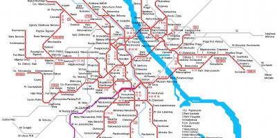 华沙的火车的地图