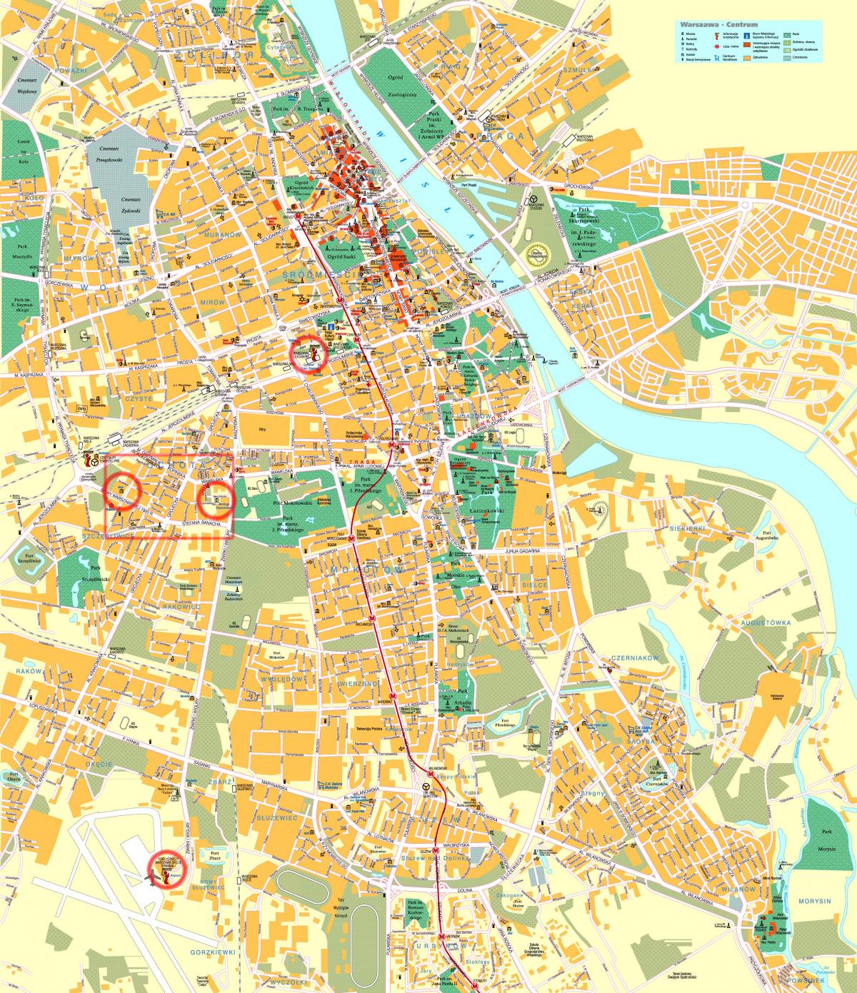街道地图华沙市中心