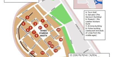华沙市老城的地图